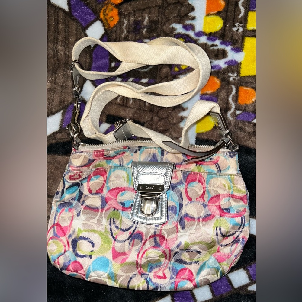 Coach Colorful Crossbody Bag with Silver Accents